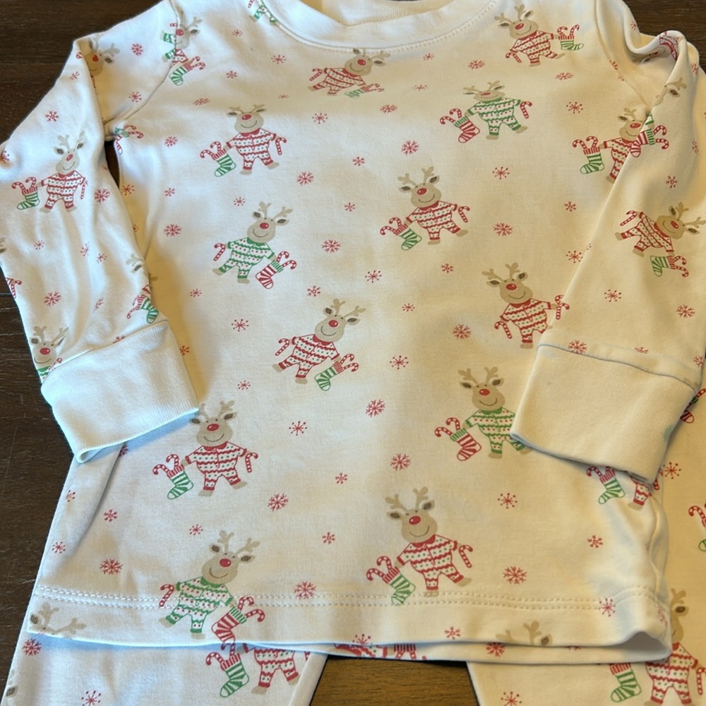 Kissy Kissy Pima Cotton Christmas Reindeer 2-Piece Pajama set
